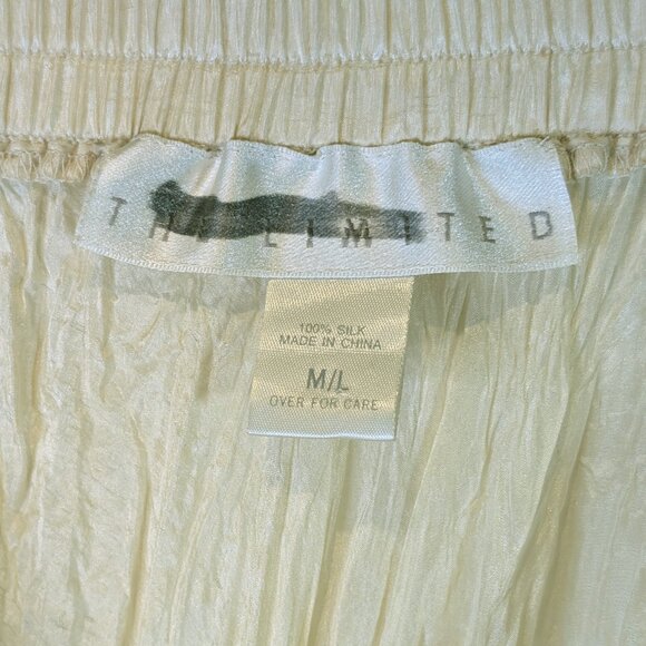 Cream to Olive Ombre Silk Skirt Size M/L by The Limited - Picture 3 of 3